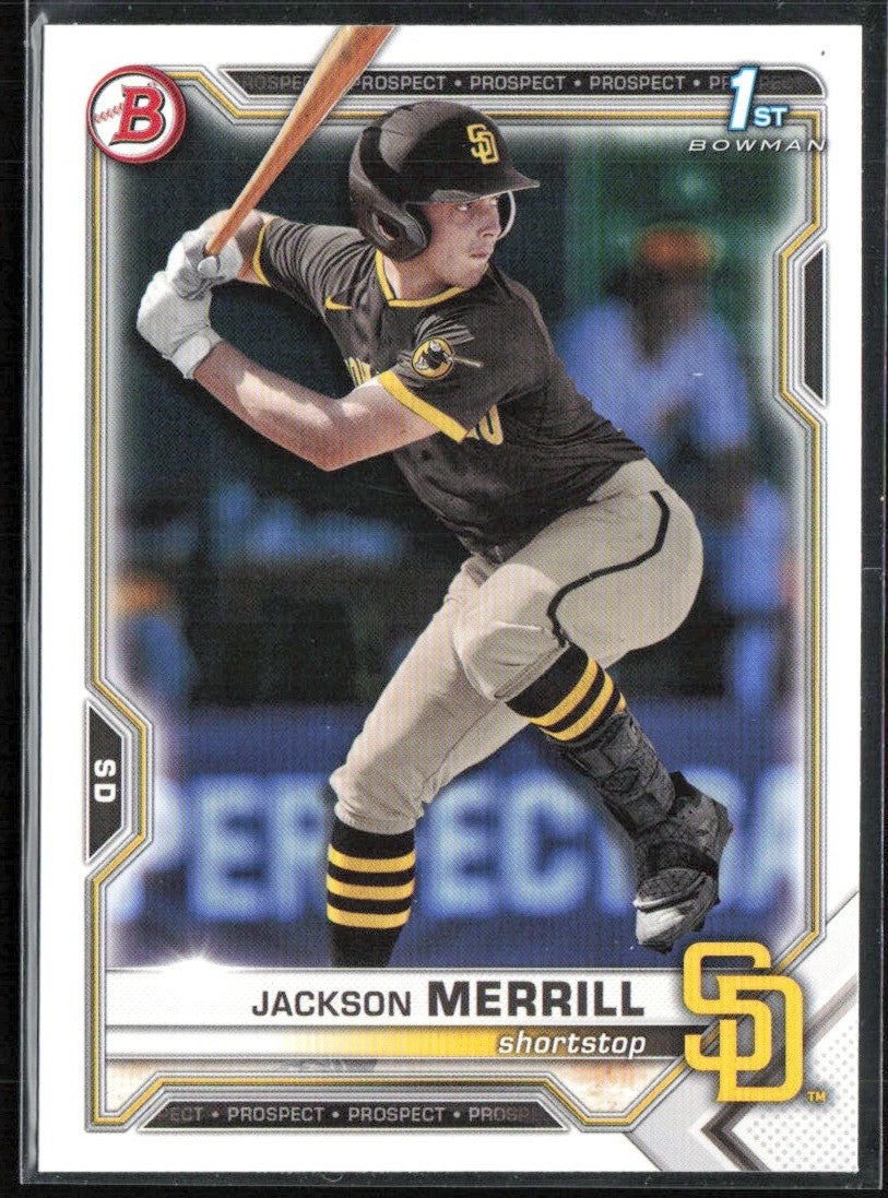 Jackson Merrill 2021 Bowman Draft #BD-119 San Diego Padres
