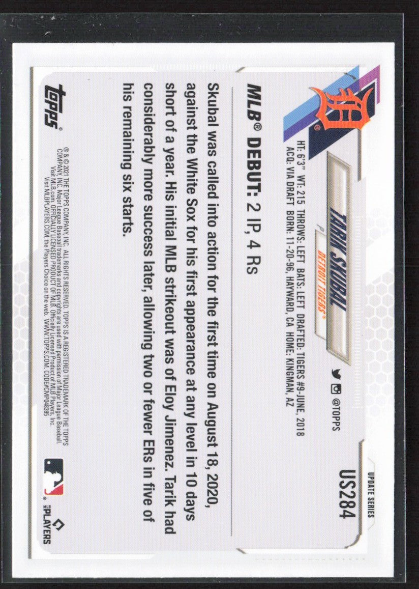Tarik Skubal 2021 Topps Update RC #US284 Detroit Tigers