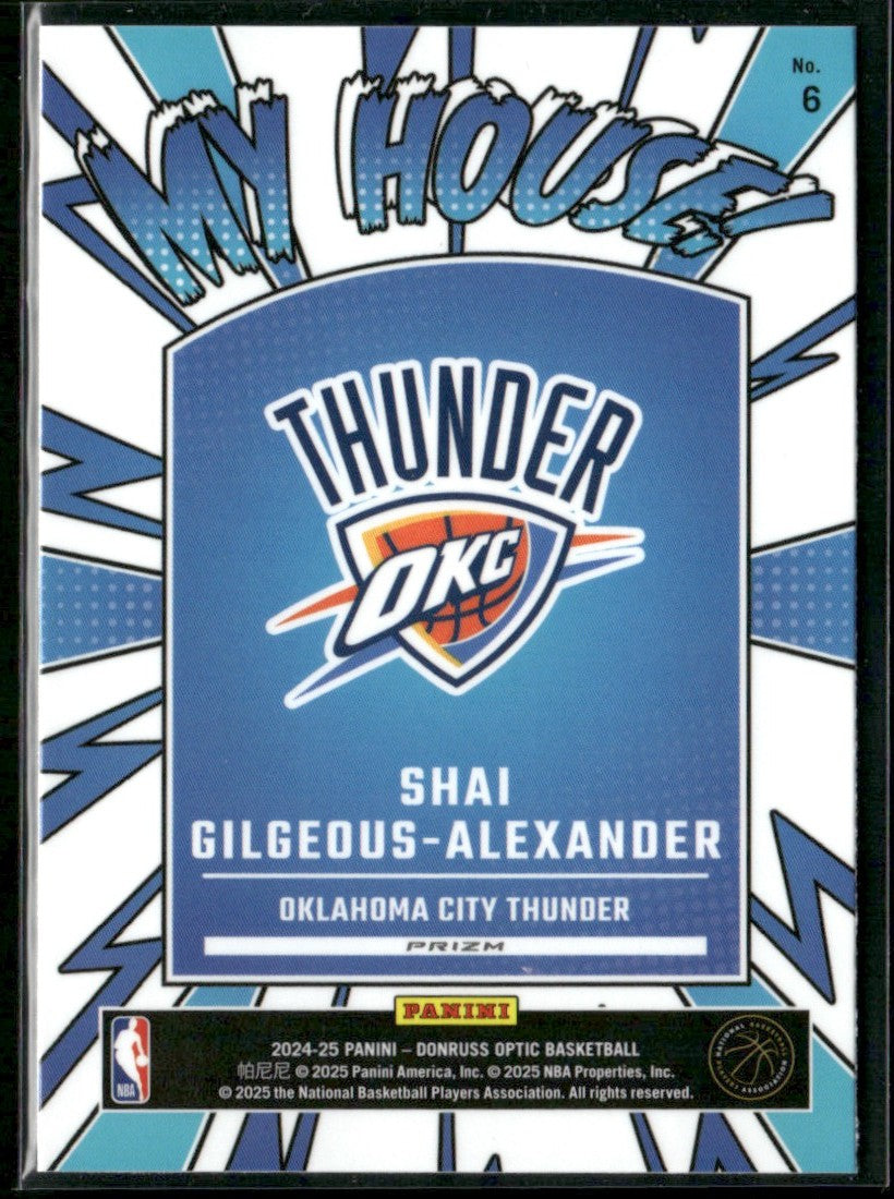 Shai Gilgeous-Alexander 2024 Donruss Optic My House! Holo Silver Prizm #6