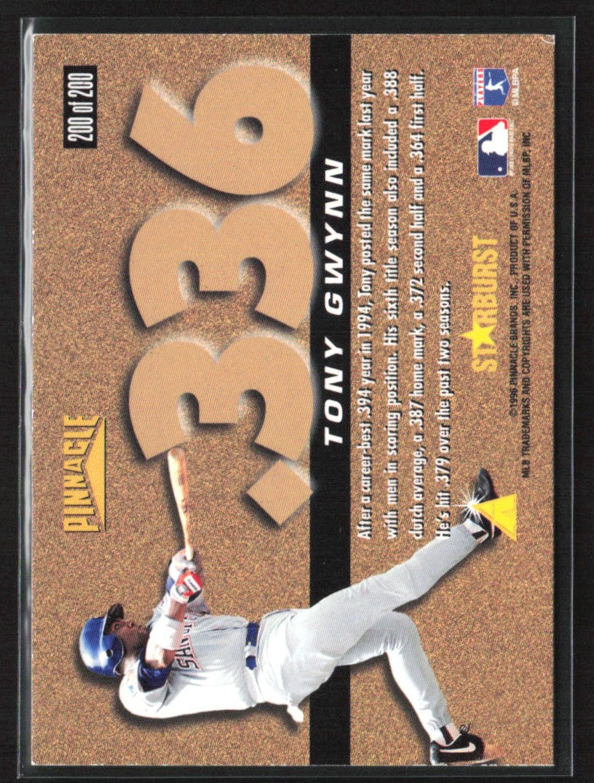 Tony Gwynn 1996 Pinnacle Starburst .300 Series #200 San Diego Padres