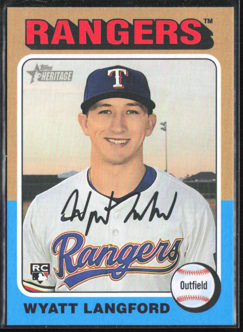 Wyatt Langford 2024 Topps Heritage RC #581 Texas Rangers