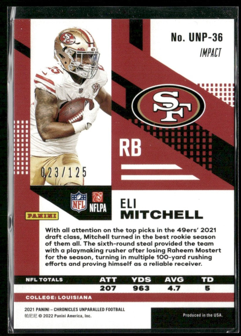 Eli Mitchell 2021 Panini Chronicles Unparalled Impact RC /125 #UNP-36