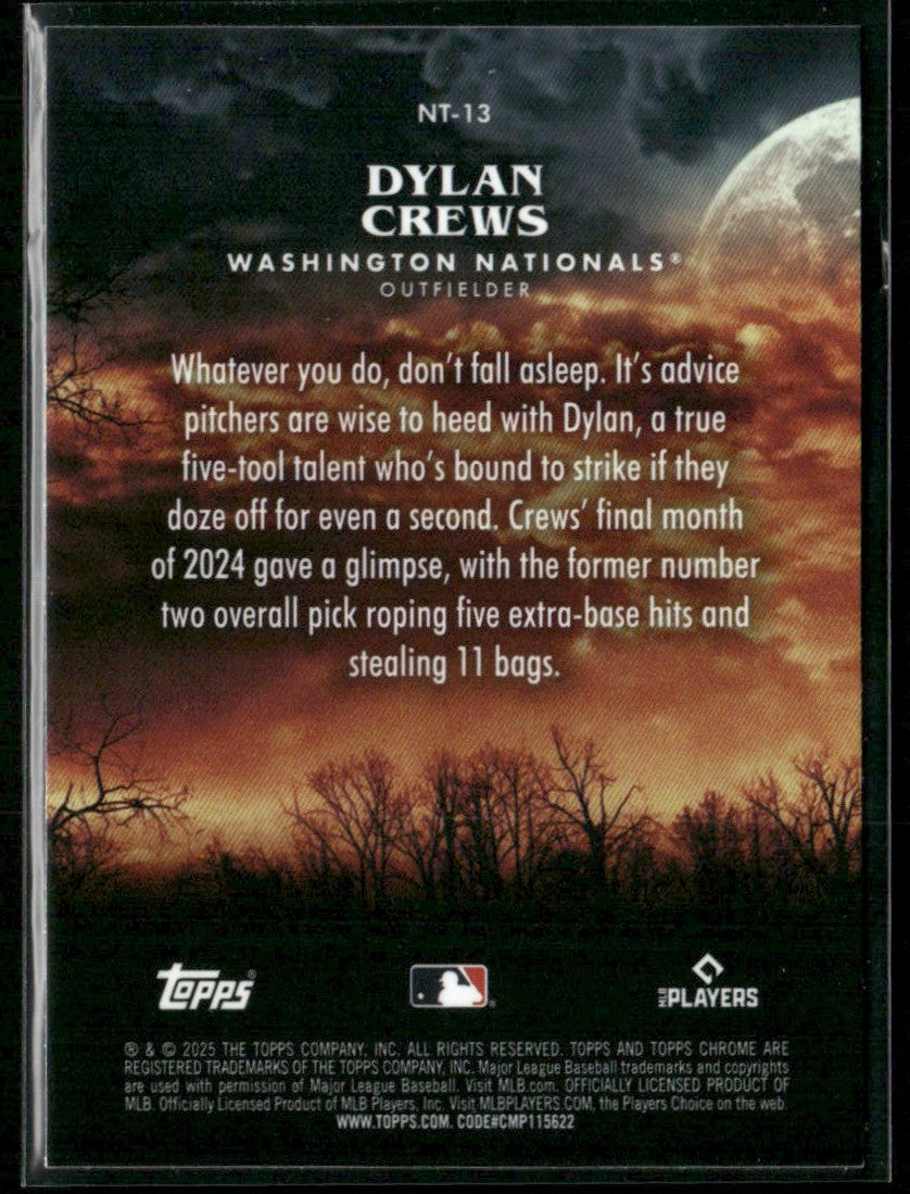Dylan Crews 2025 Topps Chrome Update Night Terrors RC #NT-13