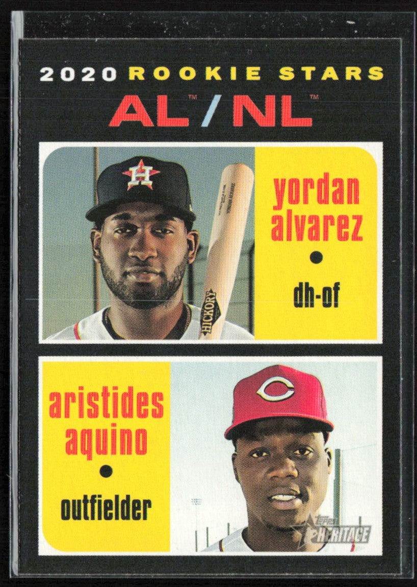 Aristides Aquino/ Yordan Alvarez 2020 Topps Heritage RC #54