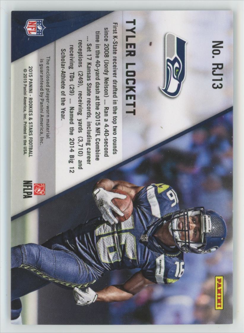 Tyler Lockett 2015 Panini Rookies & Stars RC Jersey #RJ13 Seattle Seahawks