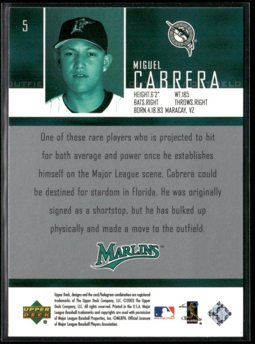 Miguel Cabrera 2004 Upper Deck #5 Florida Marlins