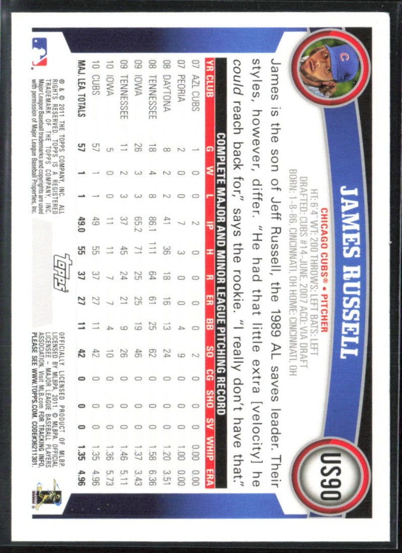 James Russell 2011 Topps Update Diamond Anniversary #US90 Chicago Cubs