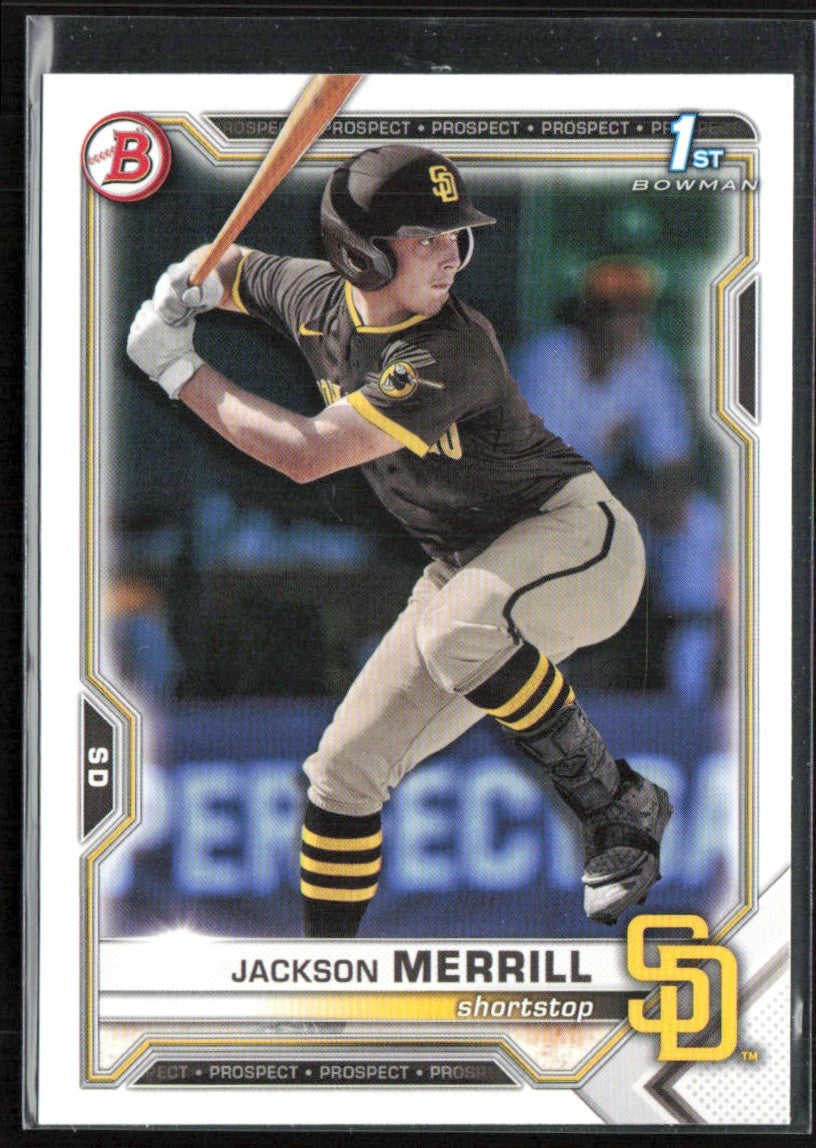Jackson Merrill 2021 Bowman Draft #BD-119 San Diego Padres