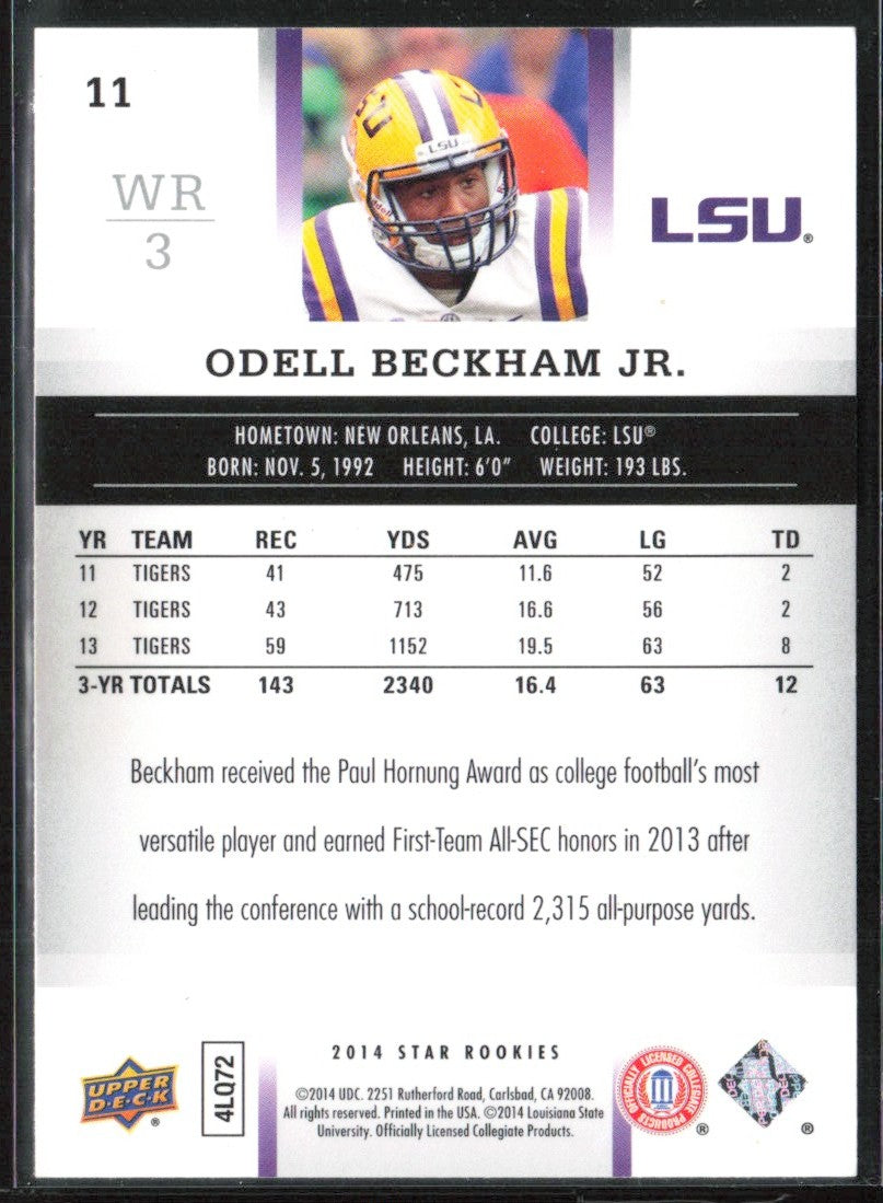 Odell Beckham Jr. 2014 Upper Deck Star Rookies RC #11 LSU Tigers
