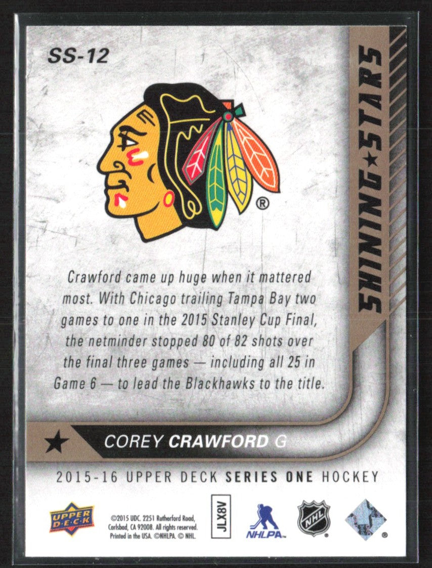 Corey Crawford 2015 Upper Deck Shining Stars #SS-12 Chicago Blackhawks