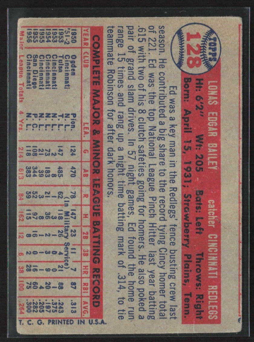 Ed Bailey 1957 Topps #128 Cincinnati Reds