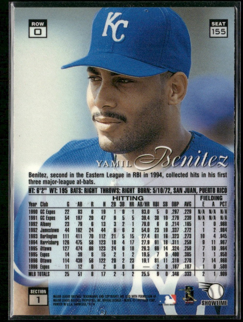 Yamil Benitez 1997 Fleer Skybox Showcase Row 0 #155 Kansas City Royals