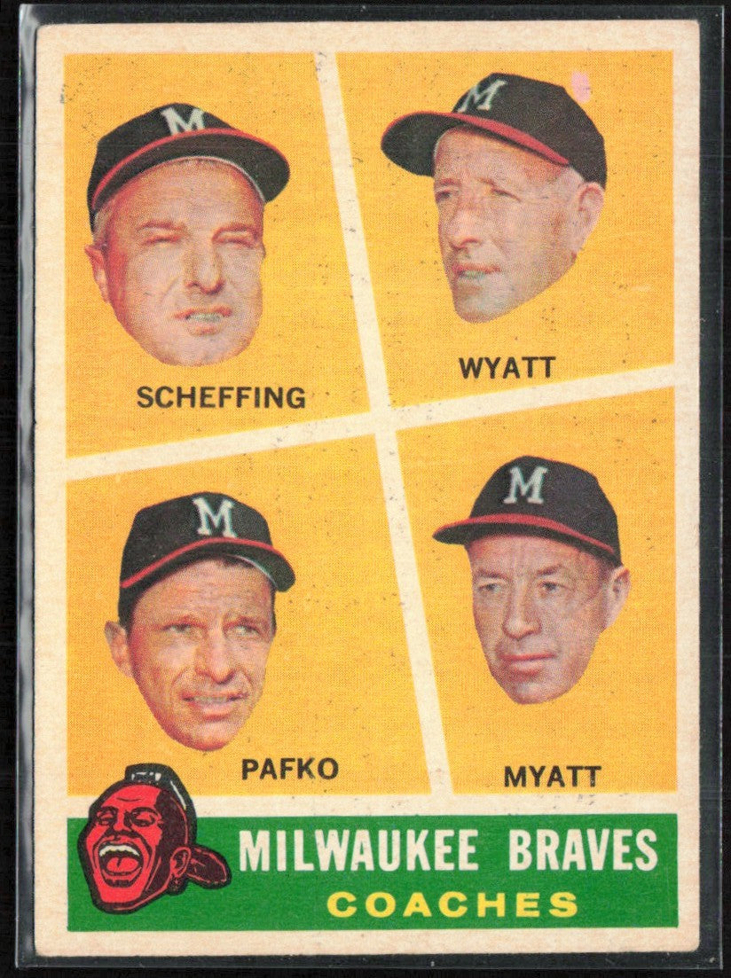 Scheffing Wyatt Pafko Myatt 1960 Topps #464 Milwaukee Braves