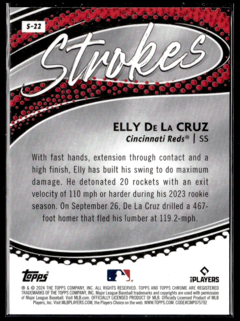 Elly De La Cruz 2024 Topps Chrome Strokes RC #S-22 Cincinnati Reds