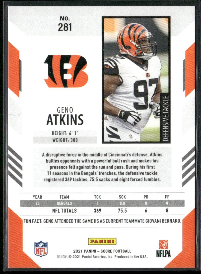 Geno Atkins 2021 Score Lava /575 #281 Cincinnati Bengals
