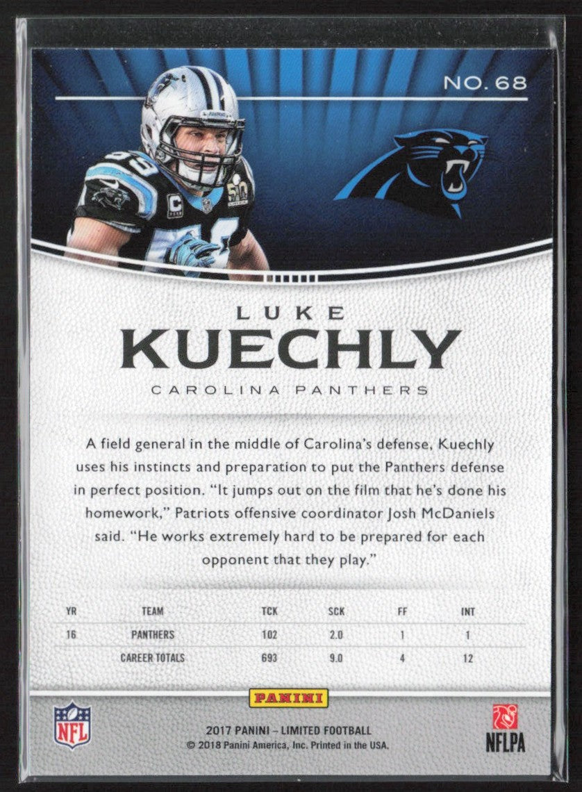 Luke Kuechly 2017 Panini Limited #68 Carolina Panthers