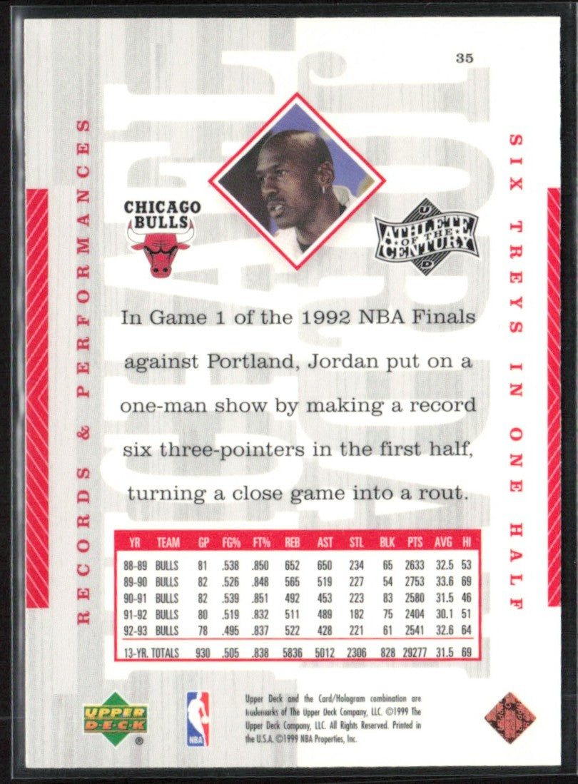 Michael Jordan 1999 Upper Deck Athlete of the Century #35 Chicago Bulls