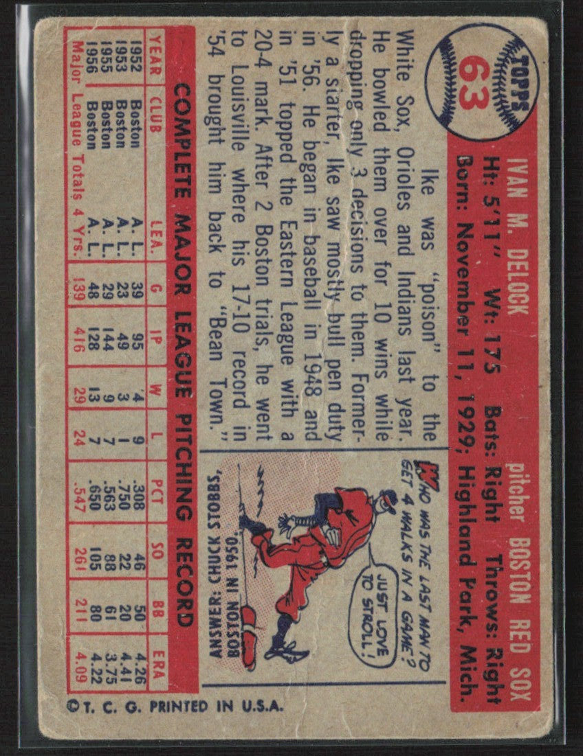 Ike Delock 1957 Topps #63 Boston Red Sox