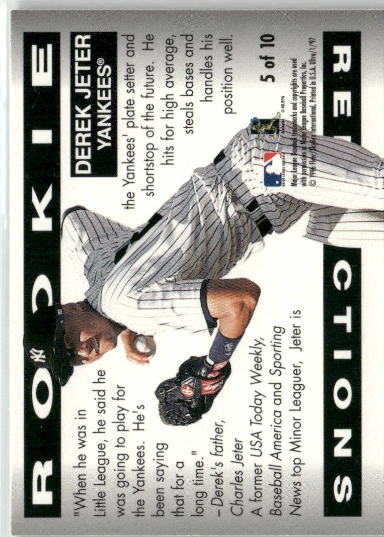 Derek Jeter 1997 Fleer Ultra Rookie Reflections #5 New York Yankees