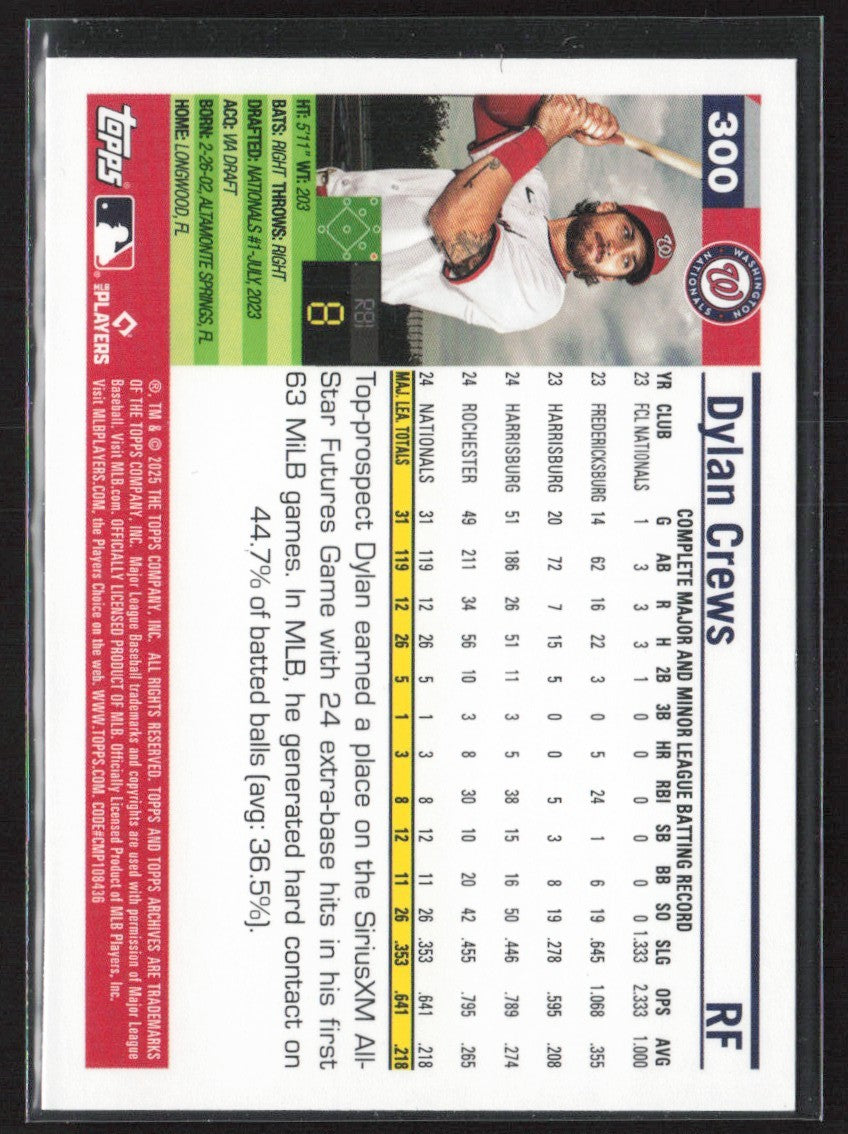 Dylan Crews 2025 Topps Archives 2005 Topps Black Foilboard RC #300