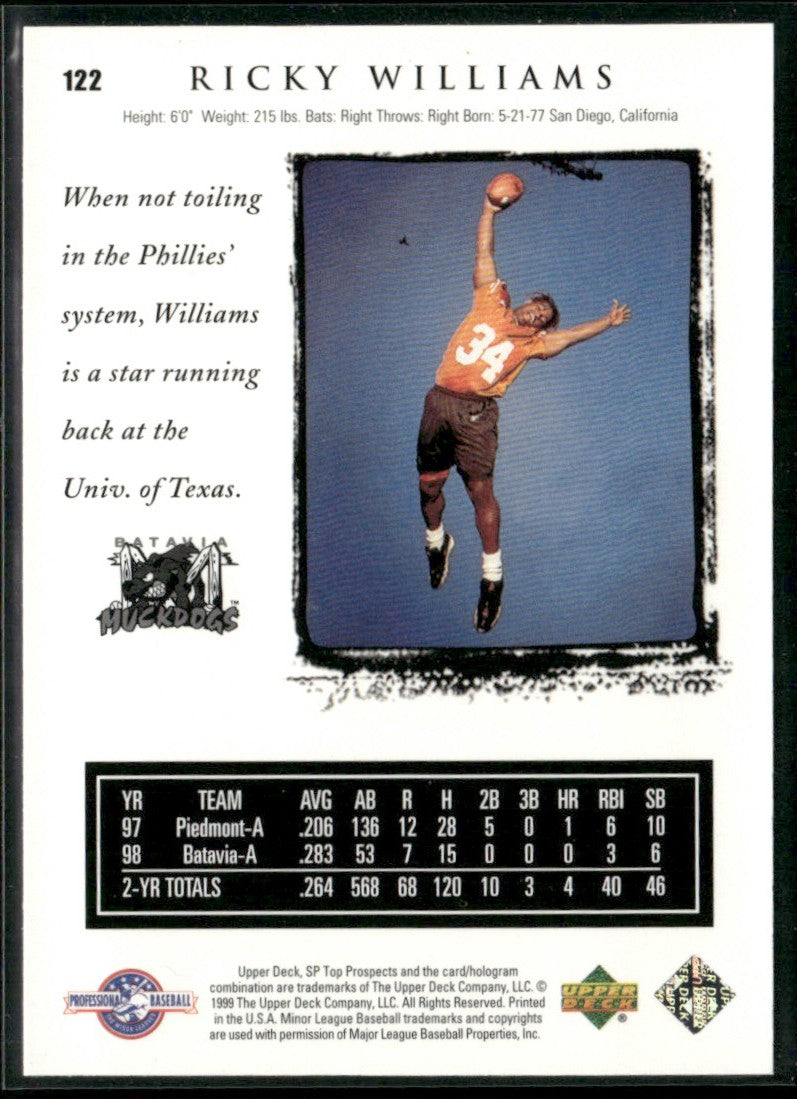 Ricky Williams 1999 SP Top Prospects #122 New Orleans Saints