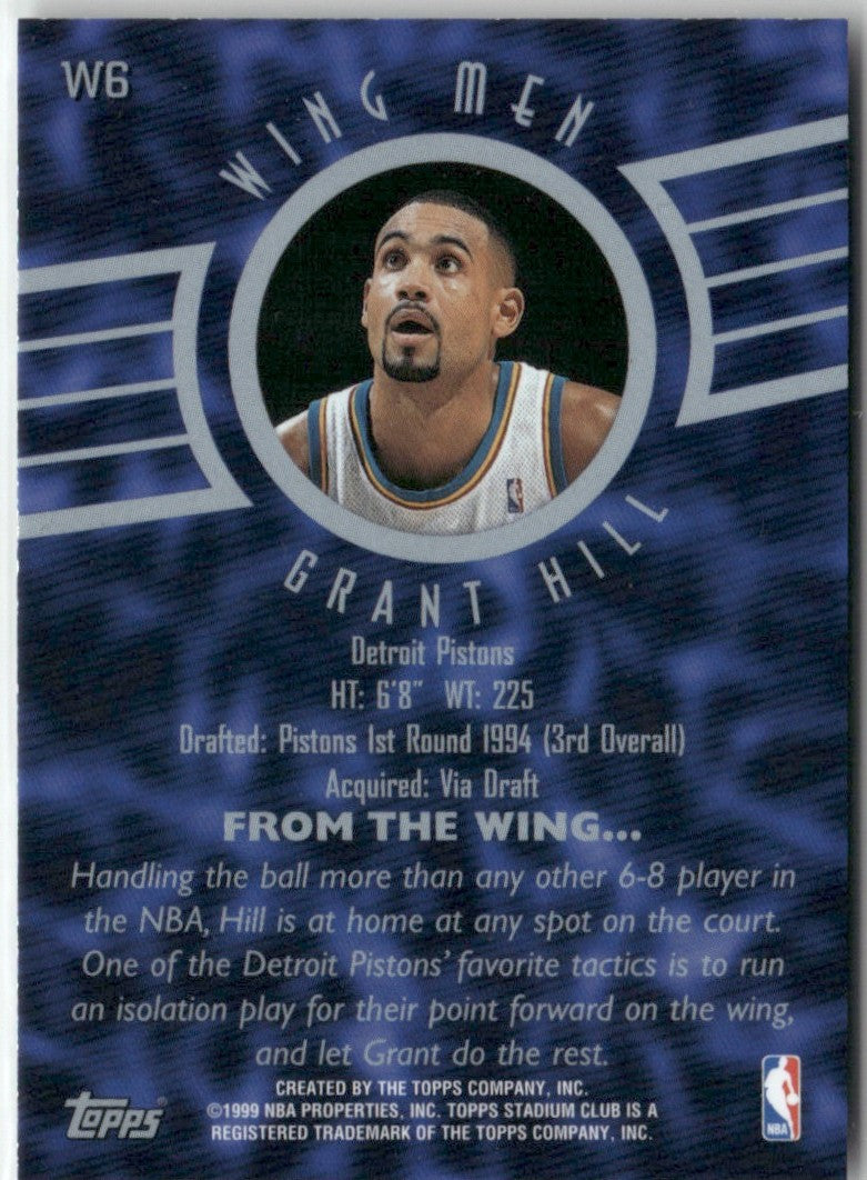 Grant Hill 1999 Topps Stadium Club Wing Men #W6 Detroit Pistons