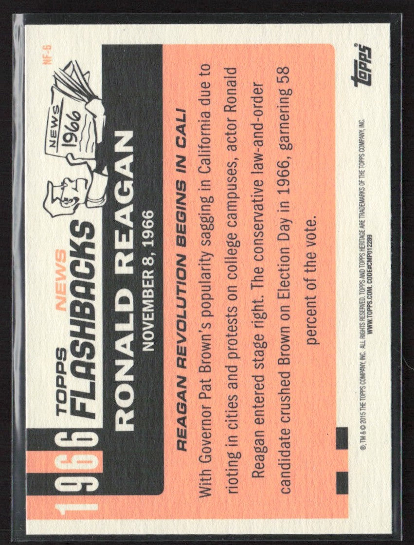 Ronald Reagan 2015 Topps Heritage News Flashback #NF-6