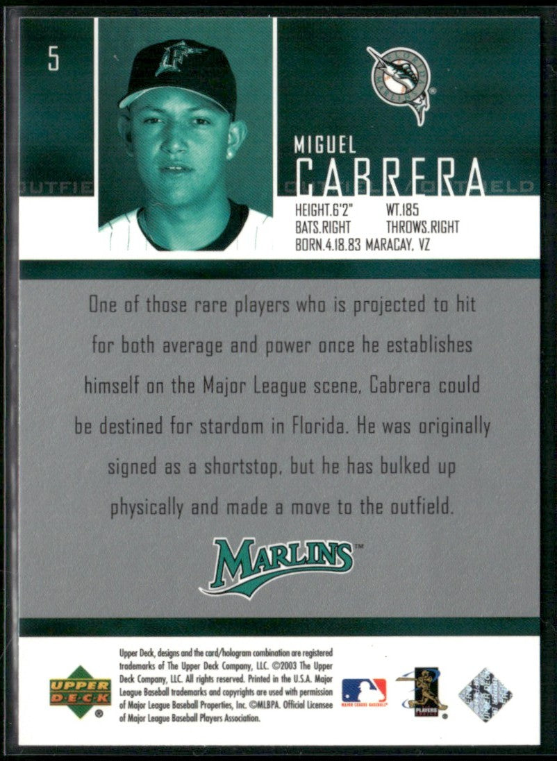 Miguel Cabrera 2004 Upper Deck #5 Florida Marlins