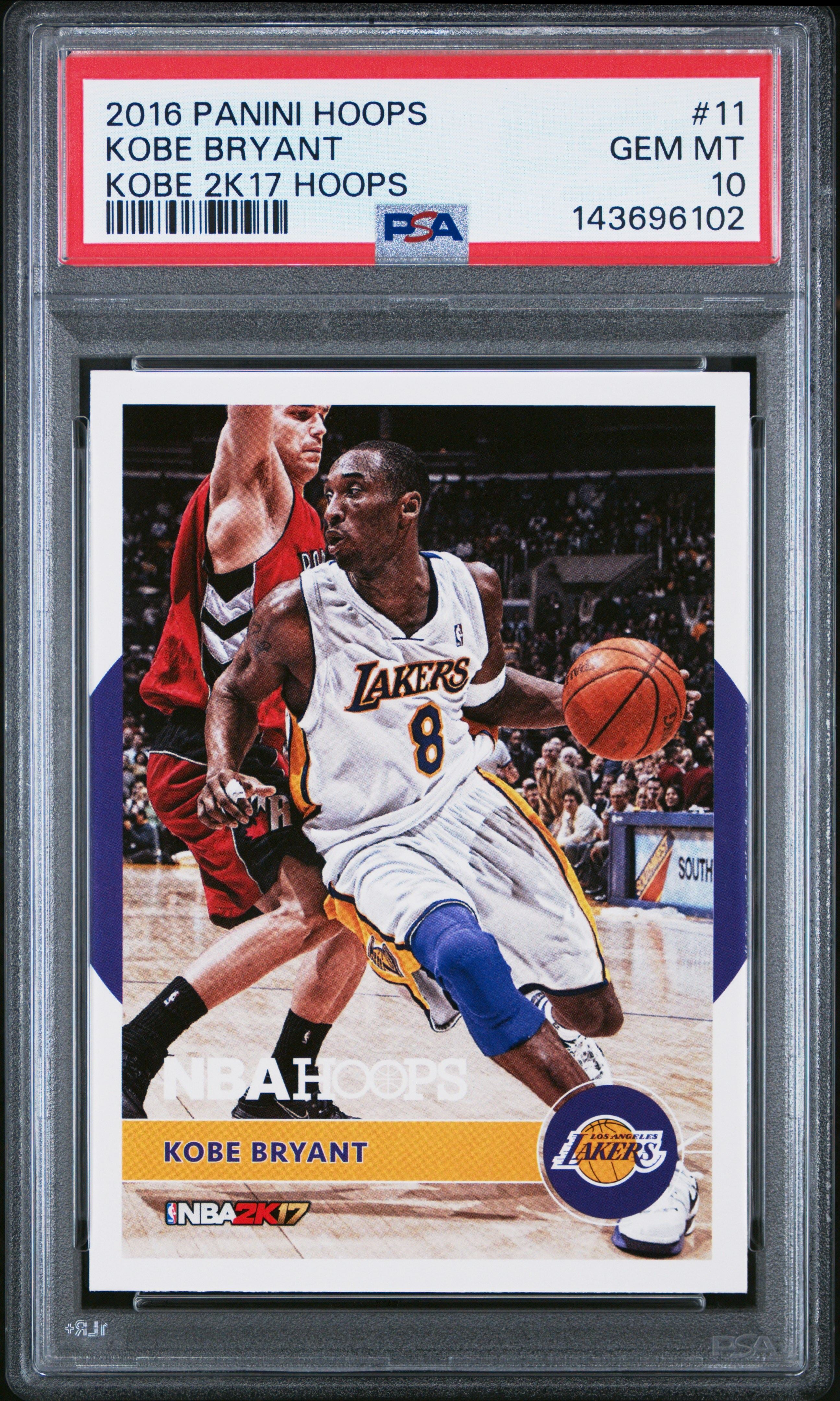 Kobe Bryant 2016 Panini Hoops 2K17 Hoops psa 10 #11 Los Angeles Lakers
