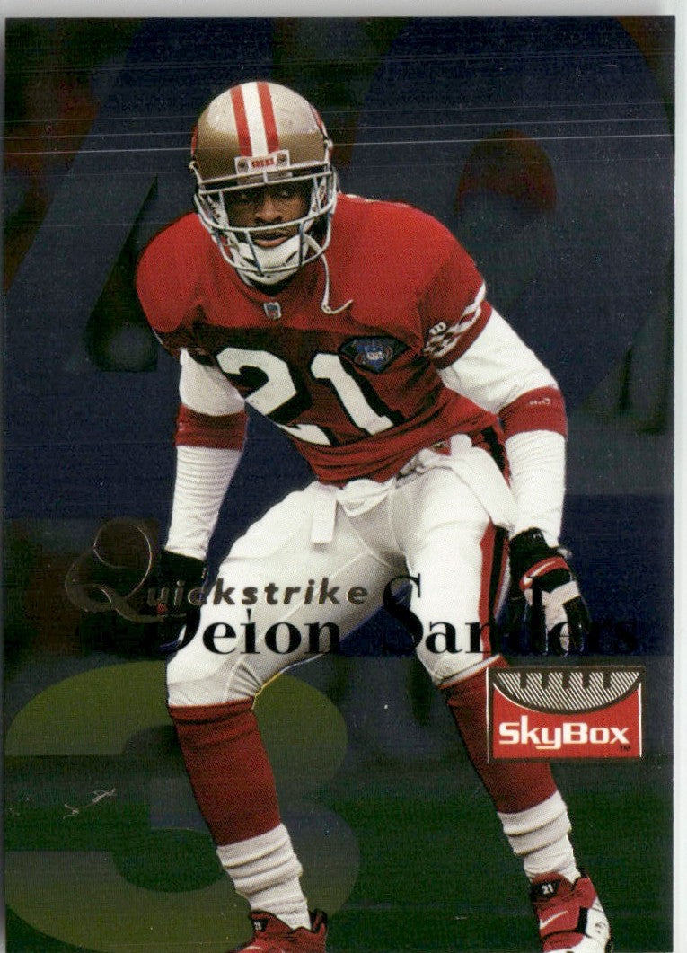 Deion Sanders 1995 Skybox Quickstrike #Q7 San Francisco 49ers