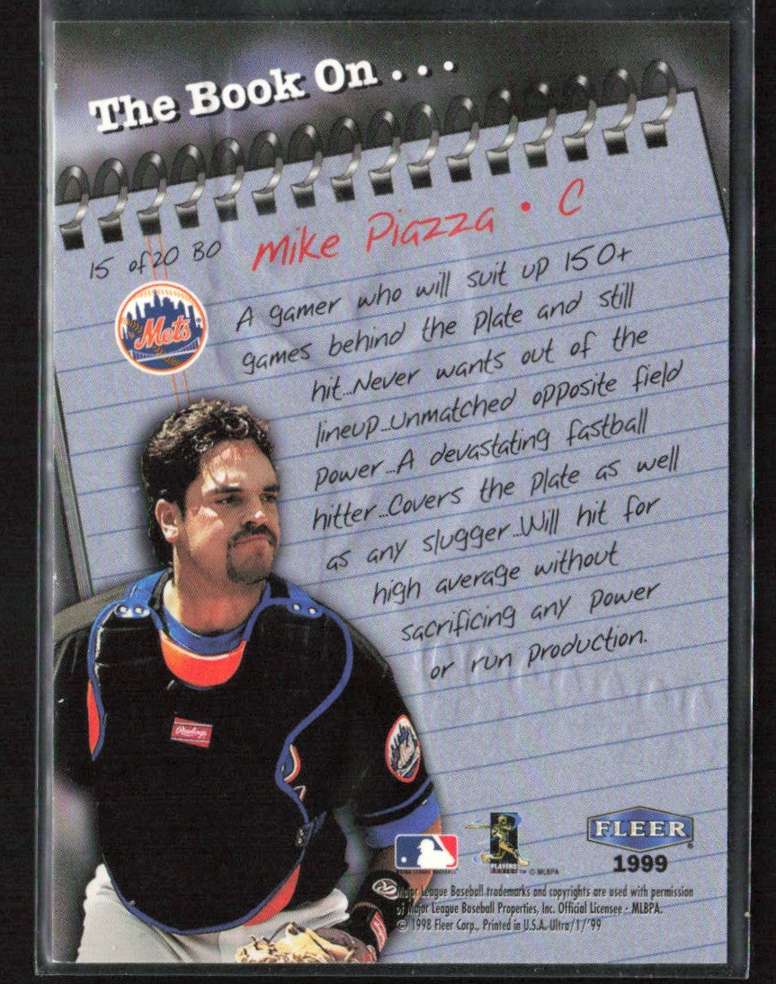 Mike Piazza 1999 Fleer Ultra The Book On #15 Los Angeles Dodgers