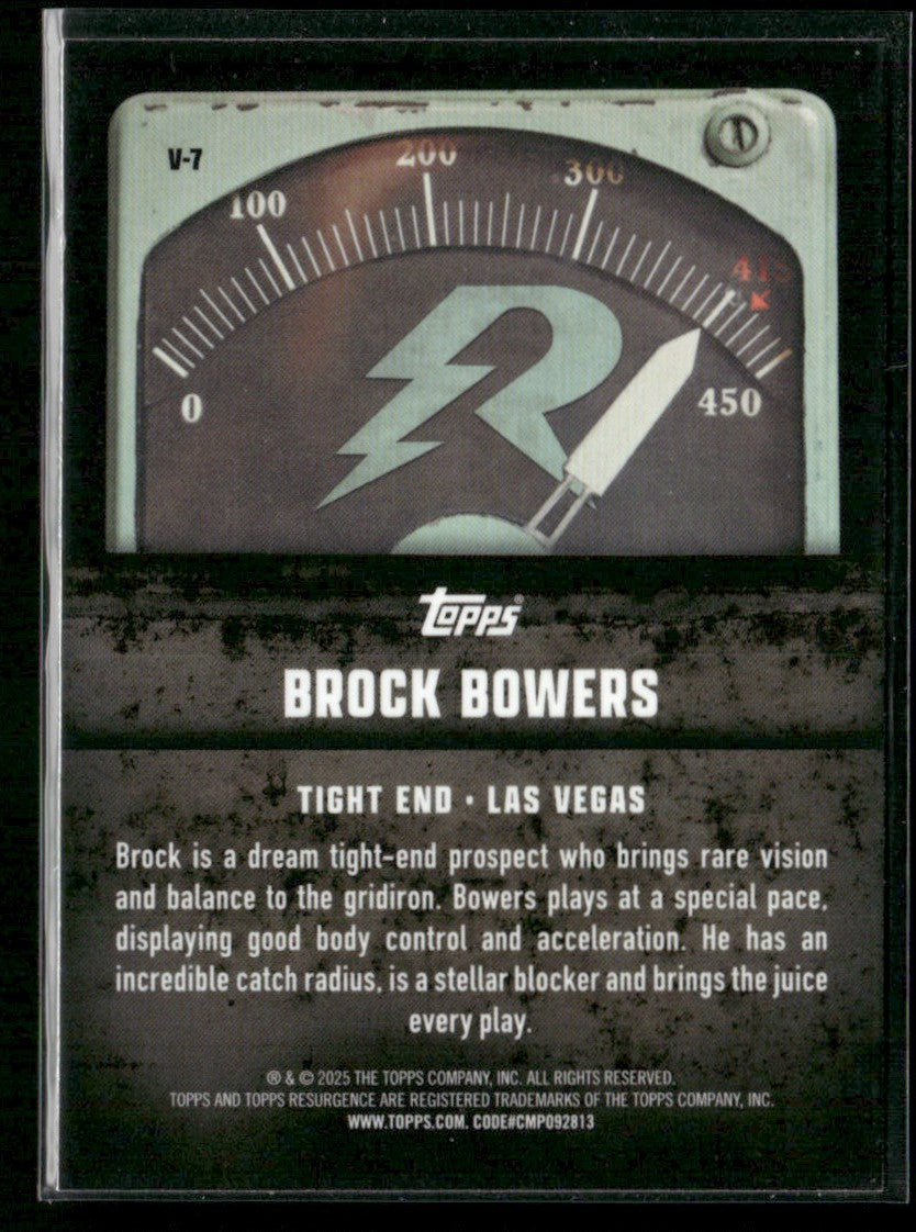 Brock Bowers 2024 Topps Resurgence Voltaic RC #V-7 Las Vegas Raiders