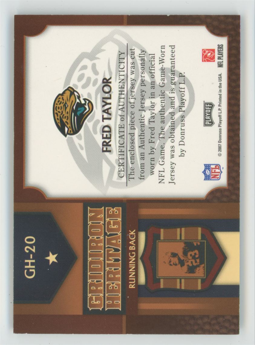 Fred Taylor 2007 Playoff Prestige Gridiron Heritage Jersey #GH-20