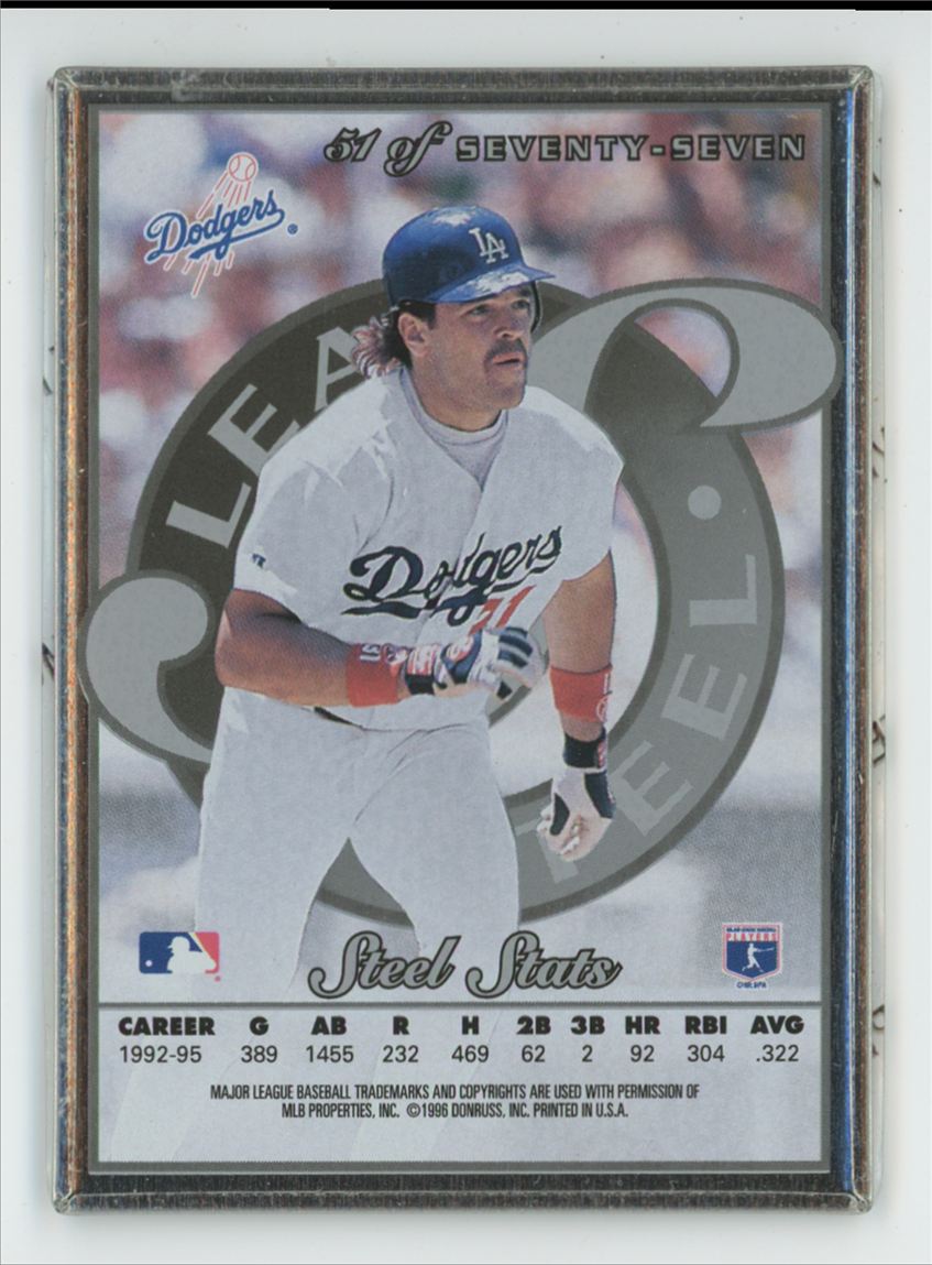Mike Piazza 1996 Leaf Preferred Steel #51 Los Angeles Dodgers