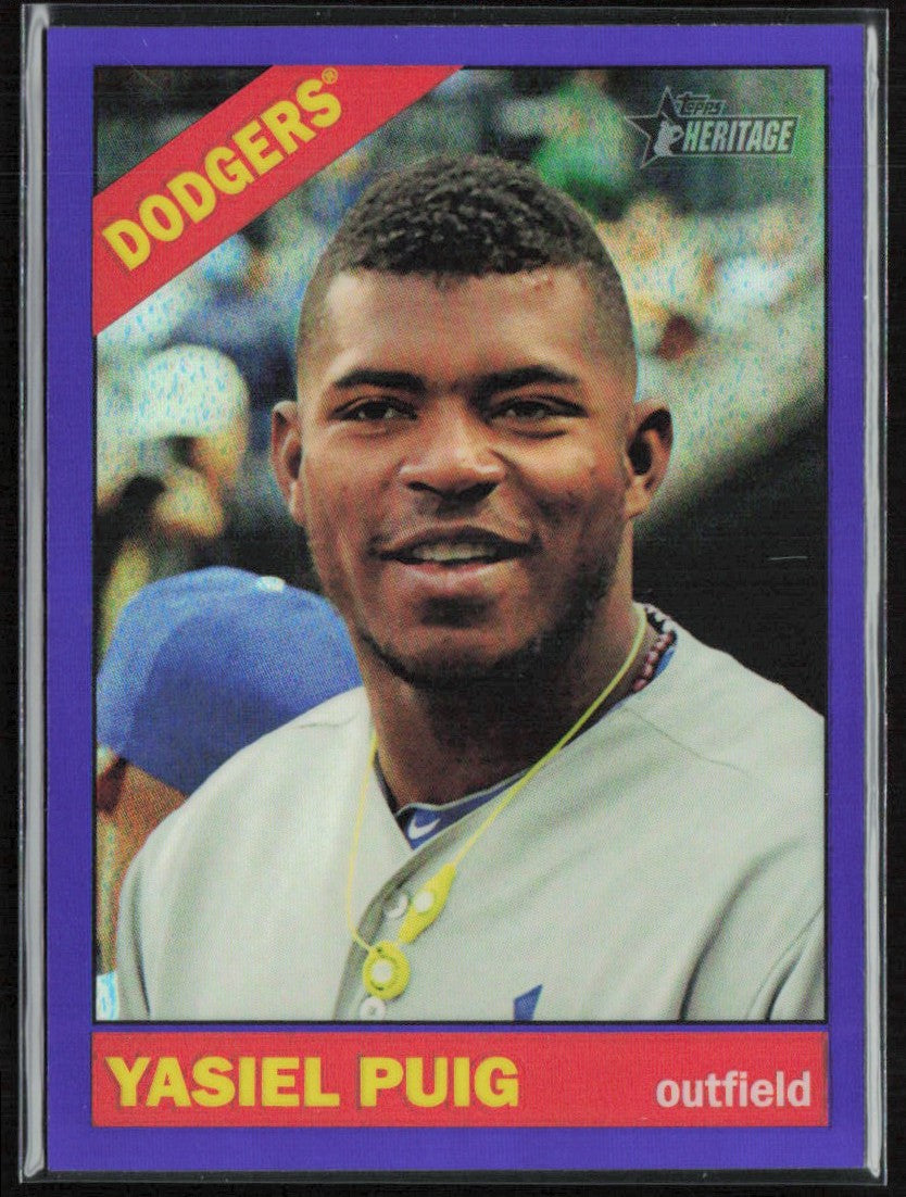 Yasiel Puig 2015 Topps Heritage Chrome Purple Refractor #THC-450