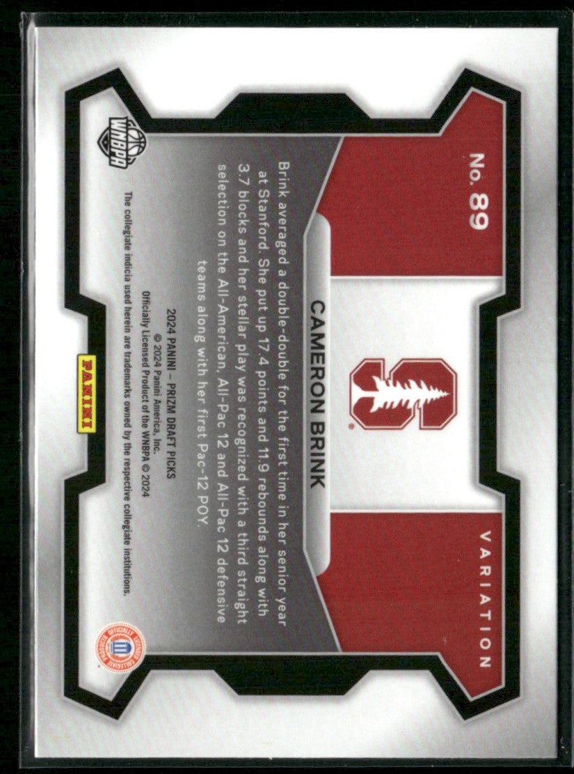 Cameron Brink 2024 Panini Prizm Draft Picks Variation RC #Stanford Cardinals