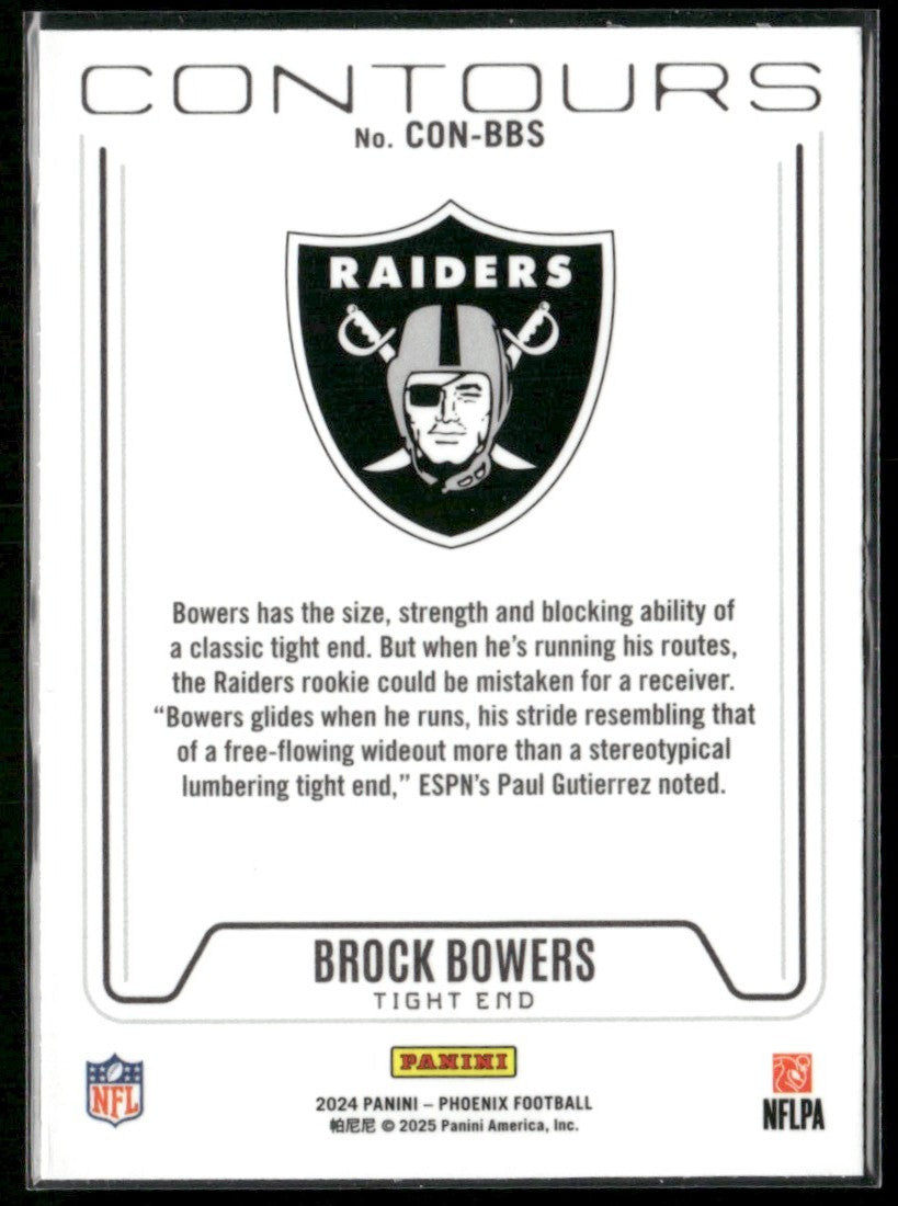 Brock Bowers 2024 Panini Phoenix Contours RC #CON-BBS Las Vegas Raiders