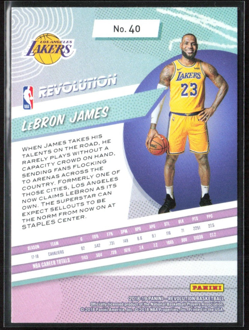 LeBron James 2018 Panini Revolution #40 Los Angeles Lakers
