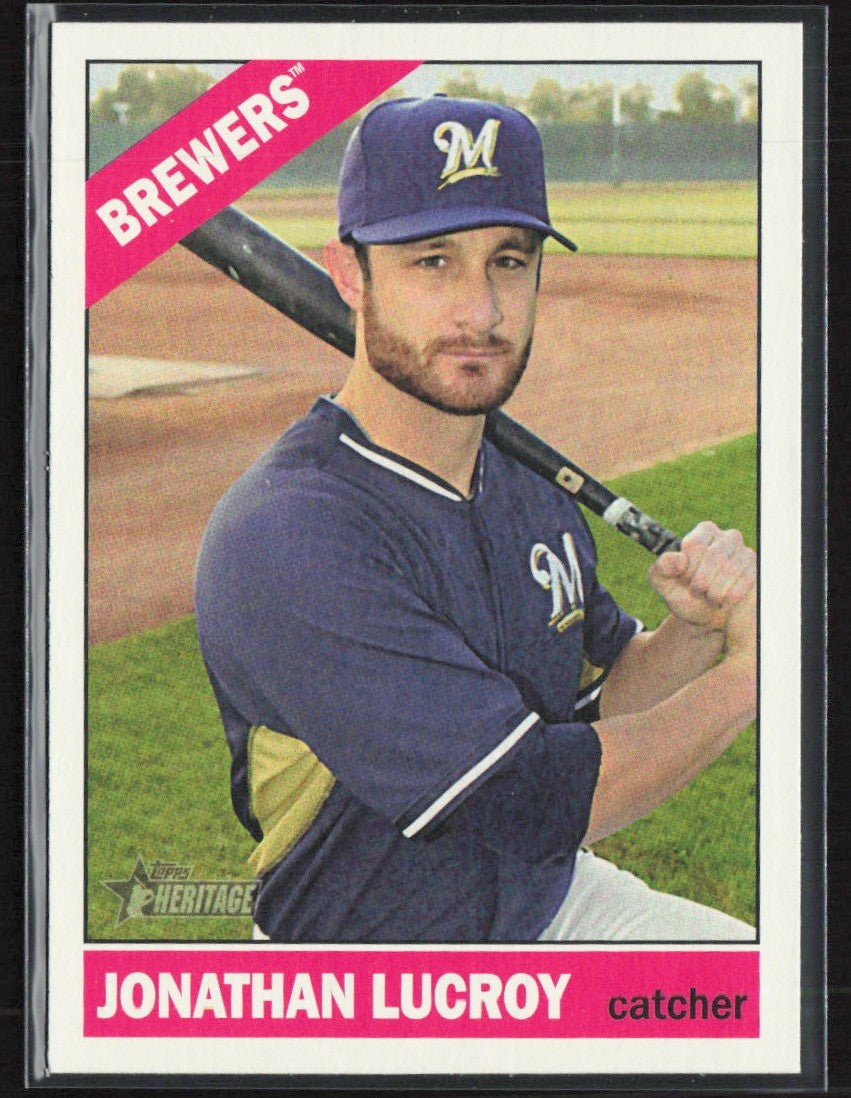Jonathan Lucroy 2015 Topps Heritage SP #445 Milwaukee Brewers