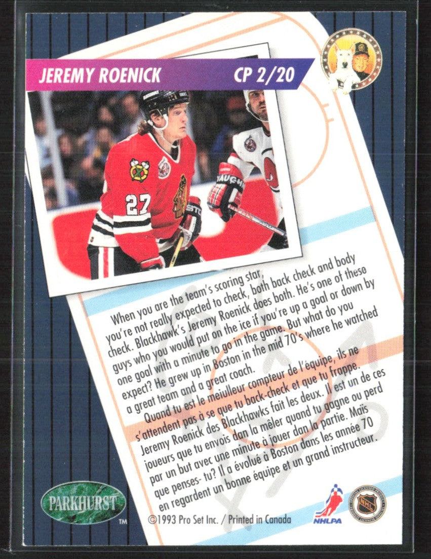 Jeremy Roenick 1992 Parkhurst Cherry Picks #CP2 Chicago Blackhawks