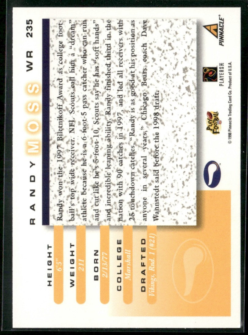Randy Moss 1998 Score RC #235 Minnesota Vikings
