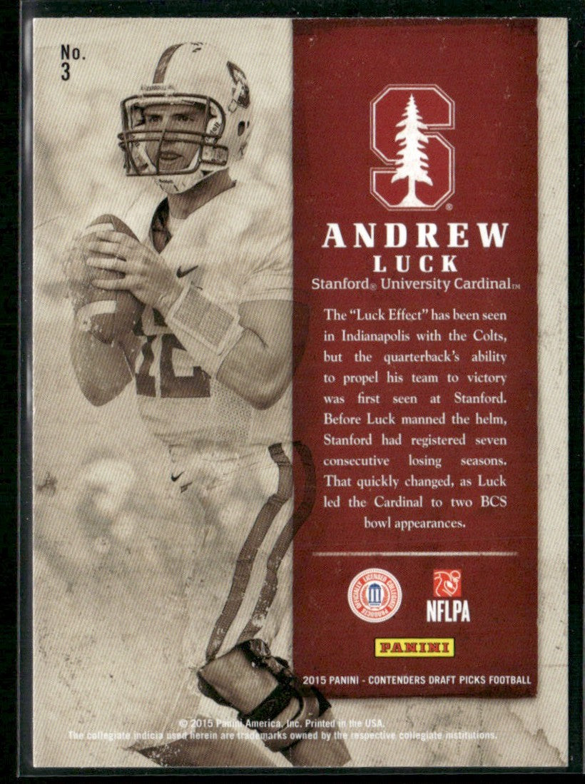 Andrew Luck 2015 Panini Contenders Draft Picks Old School Colors #3