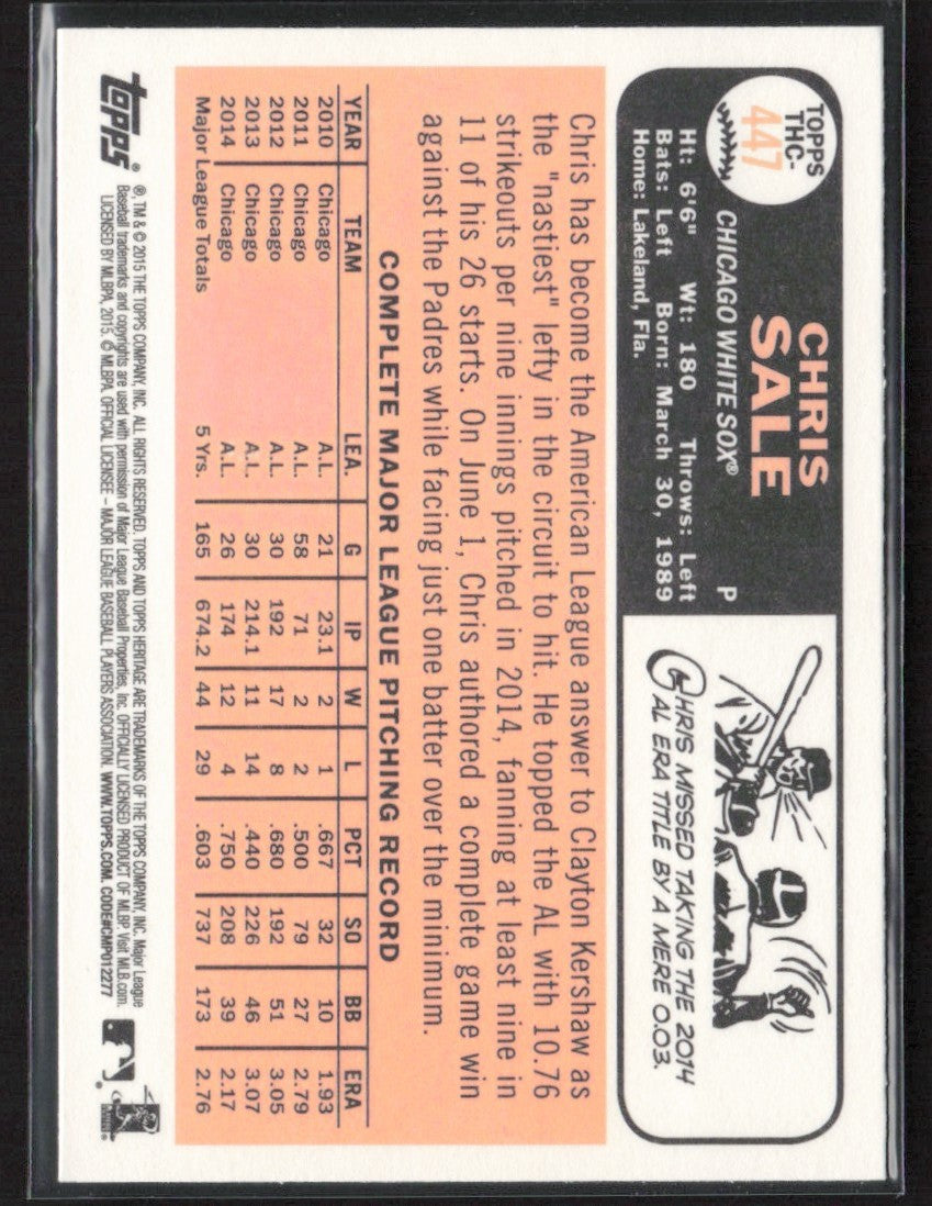 Chris Sale 2015 Topps Heritage Retail Foil #THC-447 Chicago White Sox