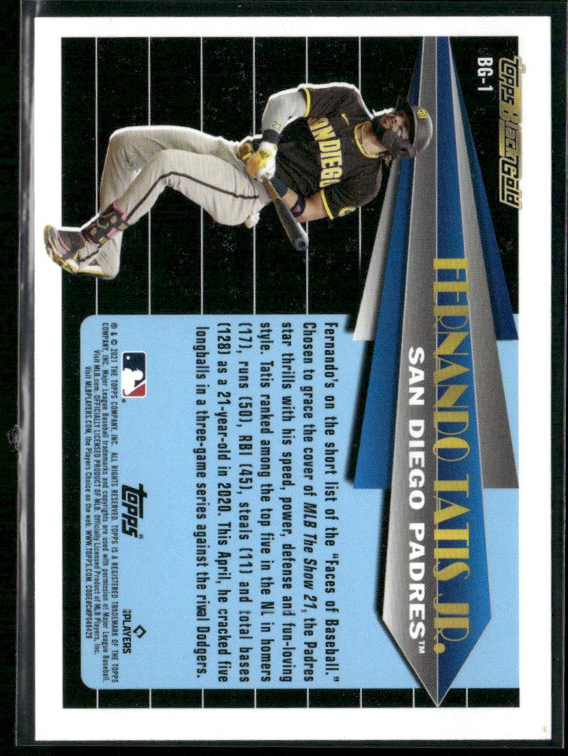 Fernando Tatis Jr. 2021 Topps Update Black Gold #BG-1 San Diego Padres