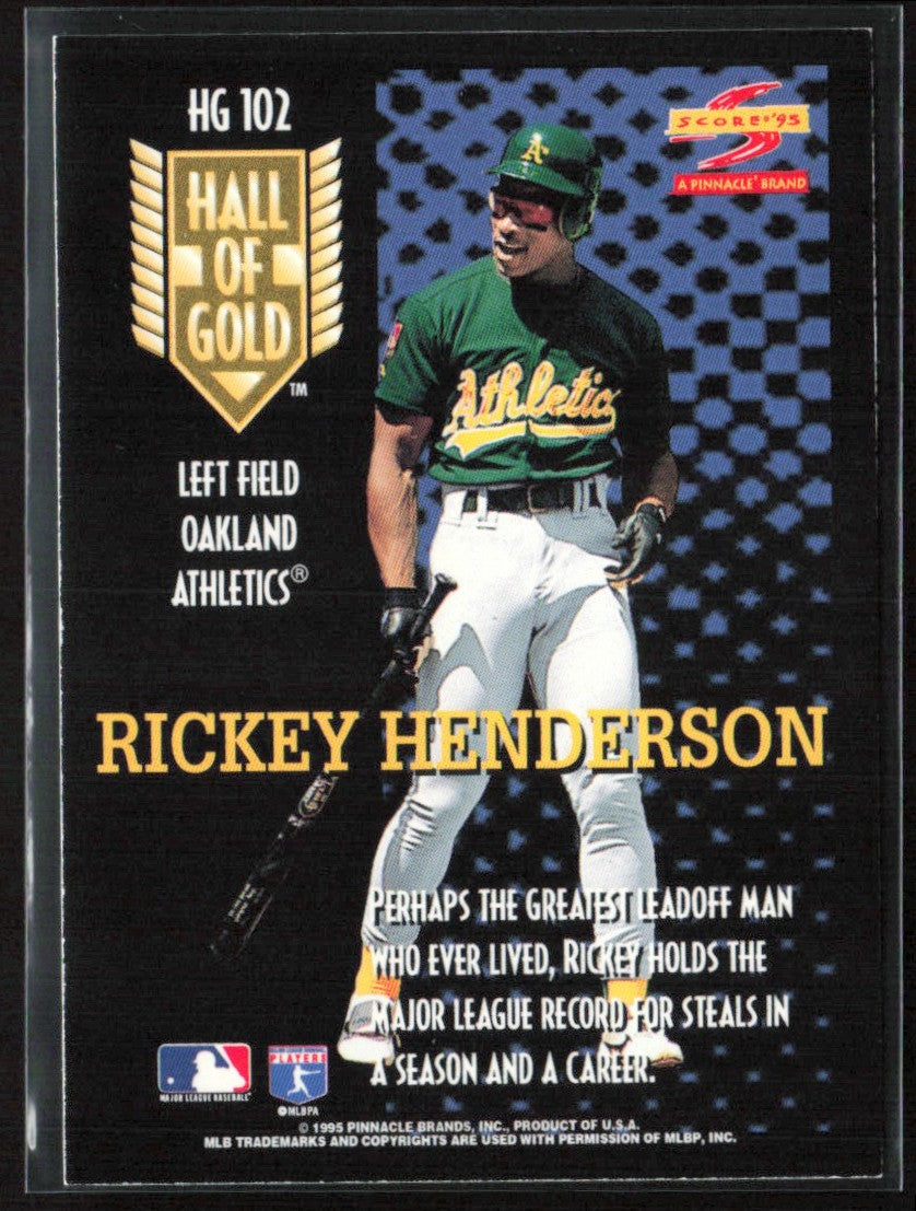 Rickey Henderson 1995 Score Hall of Gold #HG102 Oakland Athletics