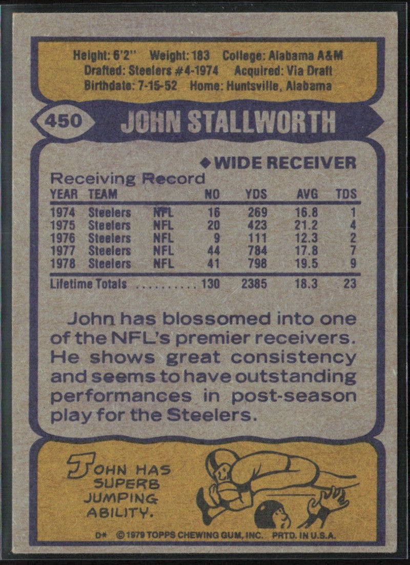 John Stallworth 1979 Topps #450 Pittsburgh Steelers