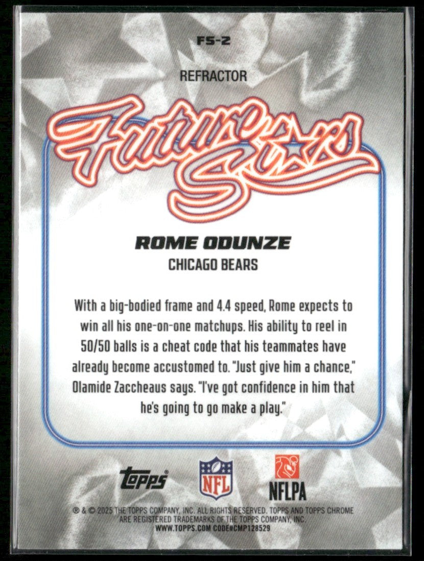 Rome Odunze 2025 Topps Chrome Future Stars Refractor #FS-2 Chicago Bears