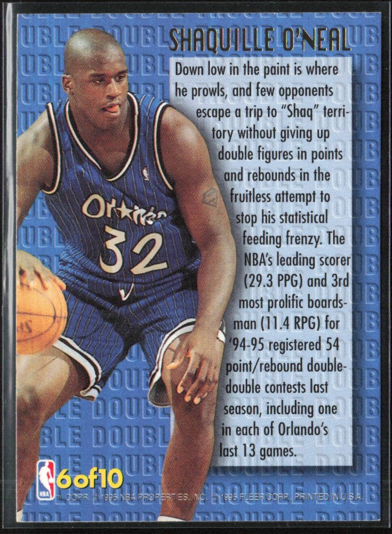 Shaquille O'Neal 1995 Fleer Ultra Double Trouble #6 Orlando Magic