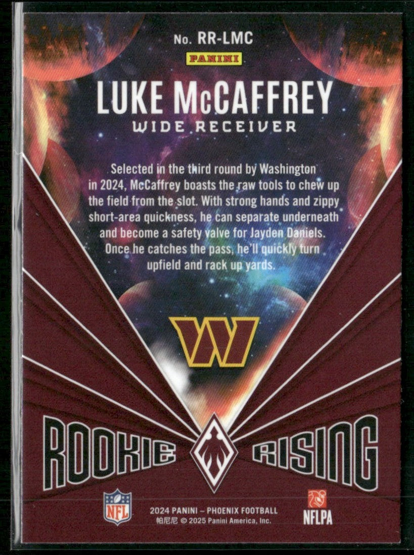 Luke McCaffrey 2024 Panini Phoenix Rookie Rising RC #RR-LMC