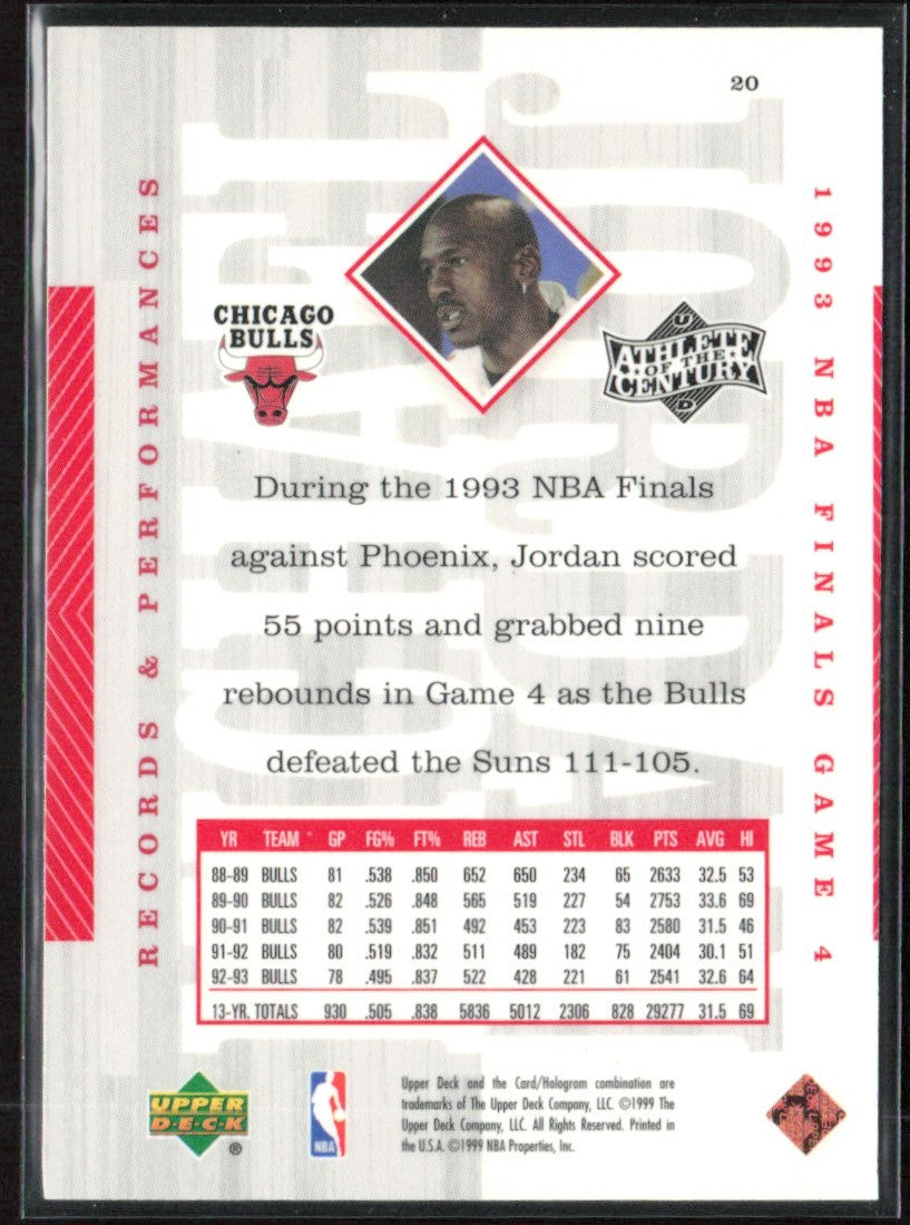 Michael Jordan 1999 Upper Deck Athlete of the Century #20 Chicago Bulls